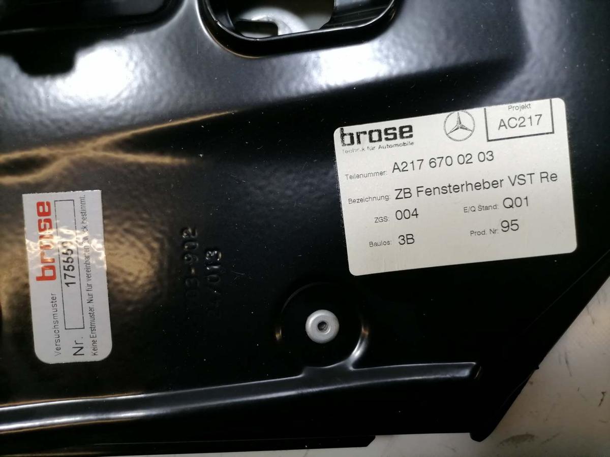 Mercedes S Klasse Coupe C217 original Fensterheber hinten rechts elektrisch Bj.2017